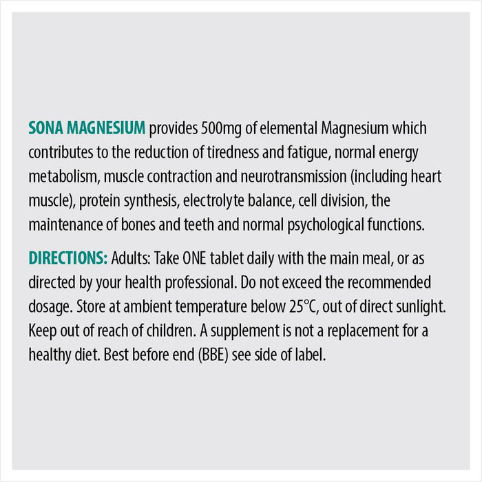 Magnesium - 500mg Tablets