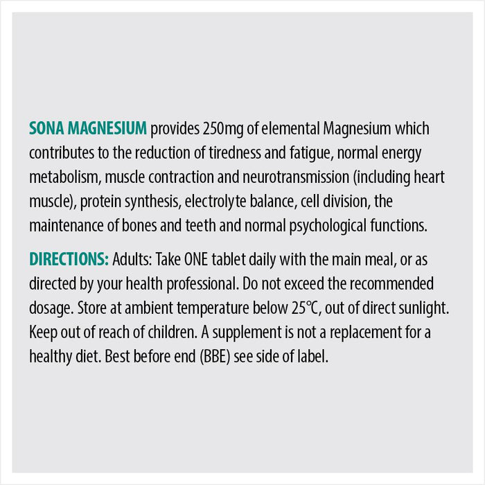 Magnesium - 250mg Tablets