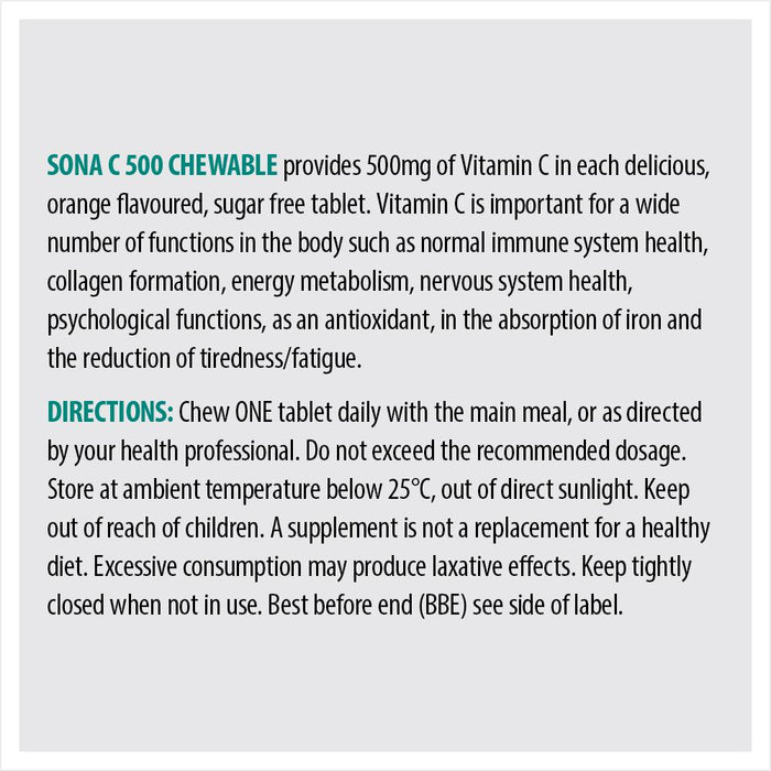 C 500 Chewable - Orange Flavour Vitamin C Tablets