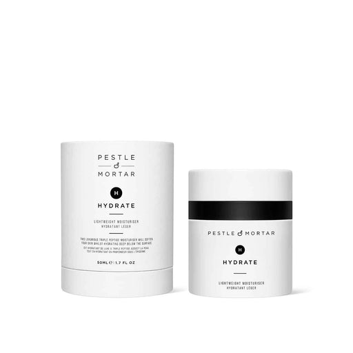 Retail pack of Pestle & Mortar Hydrate Lightweight Moisturiser 50ml