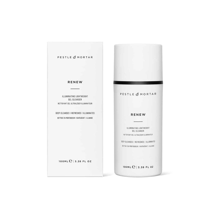 Retail pack of Pestle & Mortar Renew Gel Cleanser 100ml